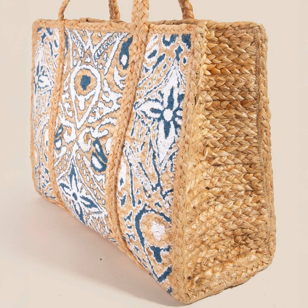 Blue And White Tote Bag