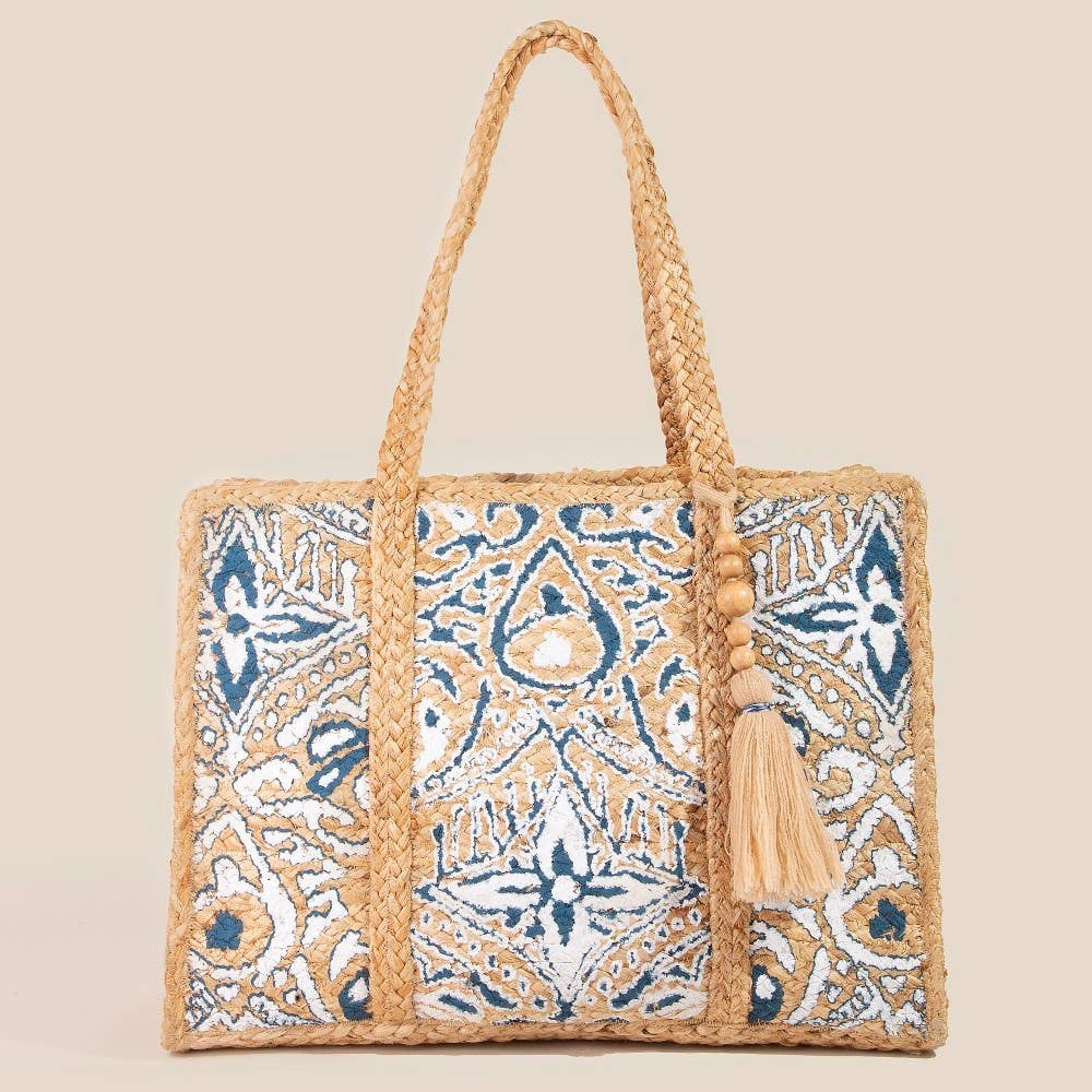Blue And White Tote Bag