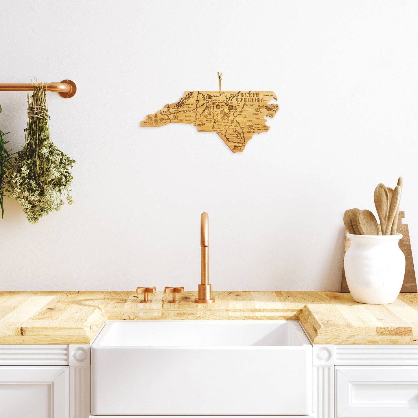 Destination North Carolina Cutting Board w/ Engraved Artwork