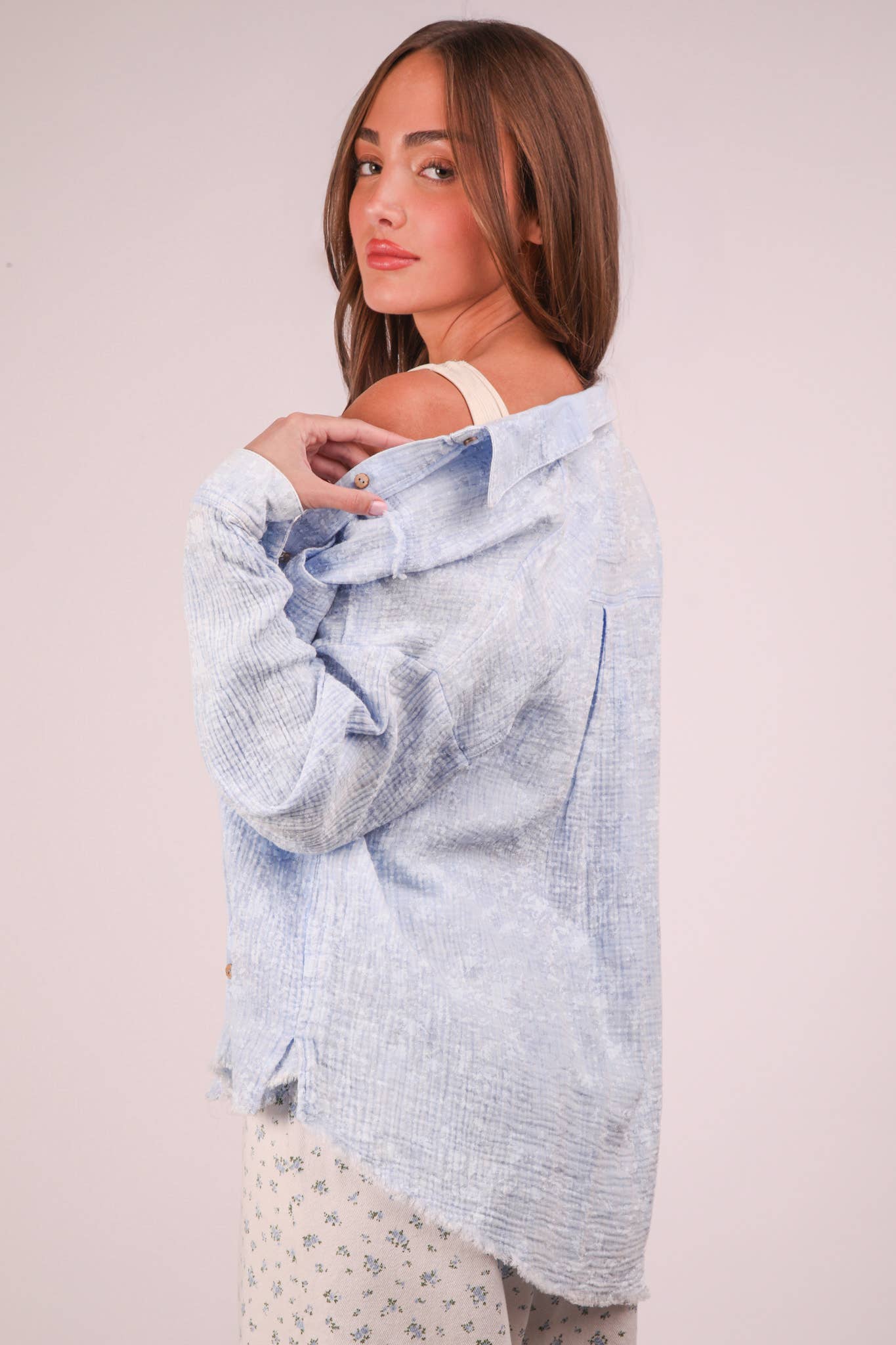 Mineral Washed Gauze Top