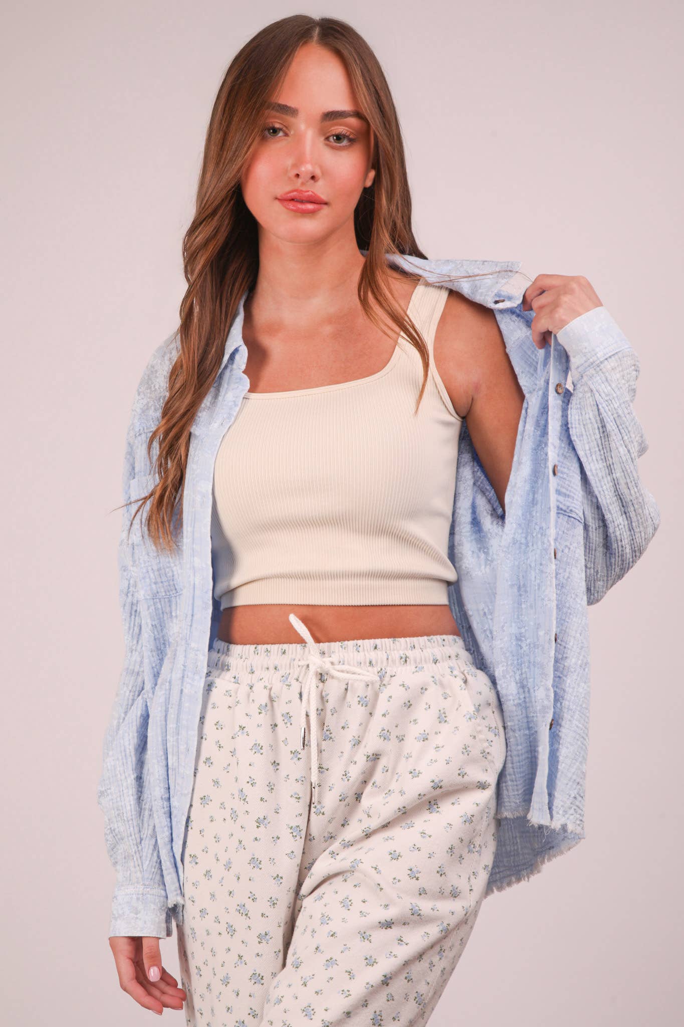 Mineral Washed Gauze Top